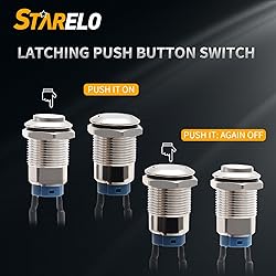 STARELO 5pcs 12mm Latching Push Button Switch