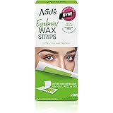 Nad's Eyebrow Wax Strips - Facial Hair Removal for Women - Eyebrow Wax Kit with 6 Eyebrow Waxing Strips + 6 Calming Oil Wipes