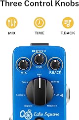 Donner Digital Delay Pedal Echo Square Delay Guitar Pedal 7 Modes True Bypass view 4