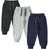Funnymore 3 Pack Toddler Boys and Girls Cotton Pull on Sweatpant with Drawstring