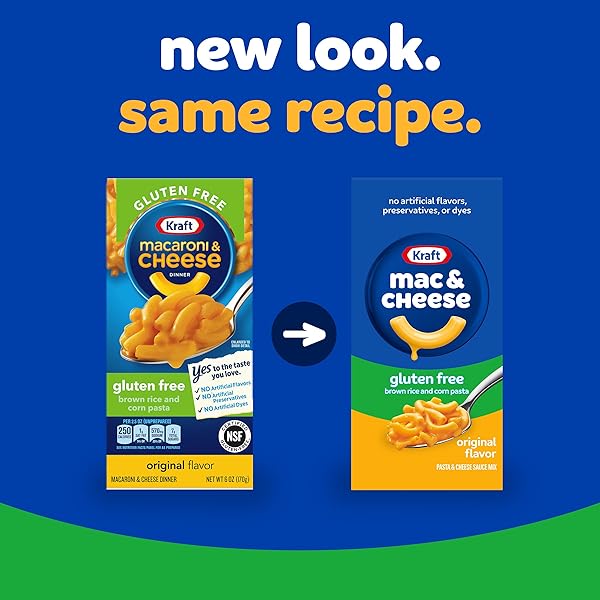 KRAFT GLUTEN FREE ORIGINAL MAC & CHEESE MACARONI AND CHEESE DINNER, 6 OZ BOX