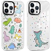 RUMDEY 2 Pack Cartoon Animals Pattern for iPhone 13 Pro Max 6.7" Phone Case, Cute Coquette Dinosaur Print Design Clear Cases Soft Silicone Slim TPU Shockproof Protective Fundas for Women Girls Kids