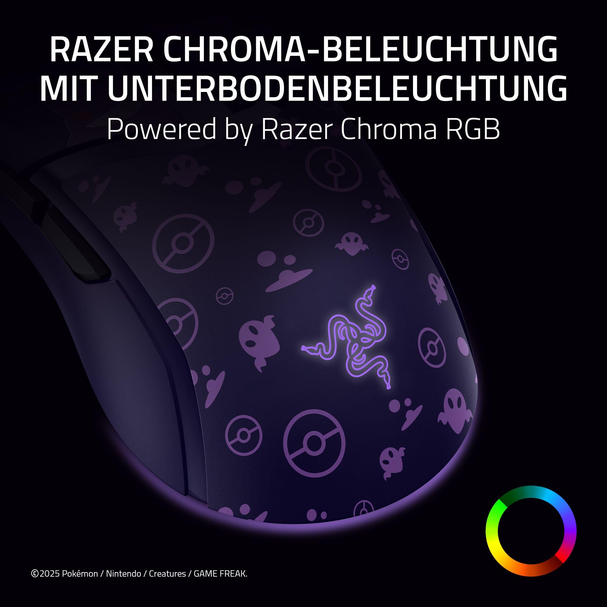 Razer Cobra Gengar Edition - Leichte kabelgebundene Gaming-Maus - 8500 DPI Sensor - 58g - optische Mausschalter 3th Gen - Chroma-Beleuchtung - Speedflex-Kabel - PC/MAC | Pokémon Gengar 5