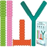 ERKOON Sensory Chew Toys for Autistic Children, 4 Pack Silicone Chewy Tube Oral Motor Tools for Sensory Kids with Autism, Bit