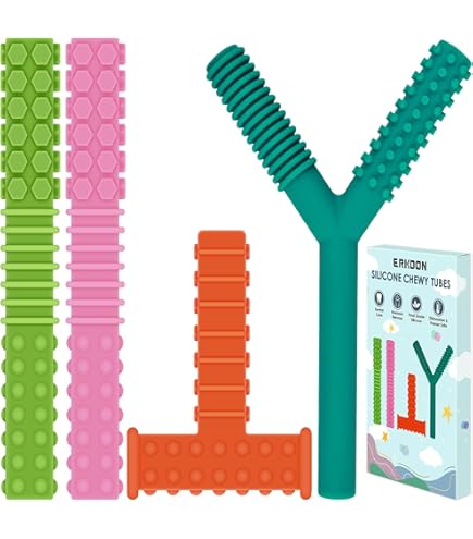 Lot De 5 Jouets à Mâcher Sensoriels ERKOON - Aide à La Dentition Et Stimulation Orale Pour Enfants Autistes, TDAH, SPD - 12