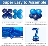 Balloon Dance 40 Inch Blue Number 7 Party Balloons Kit with Stars and Happy view 3