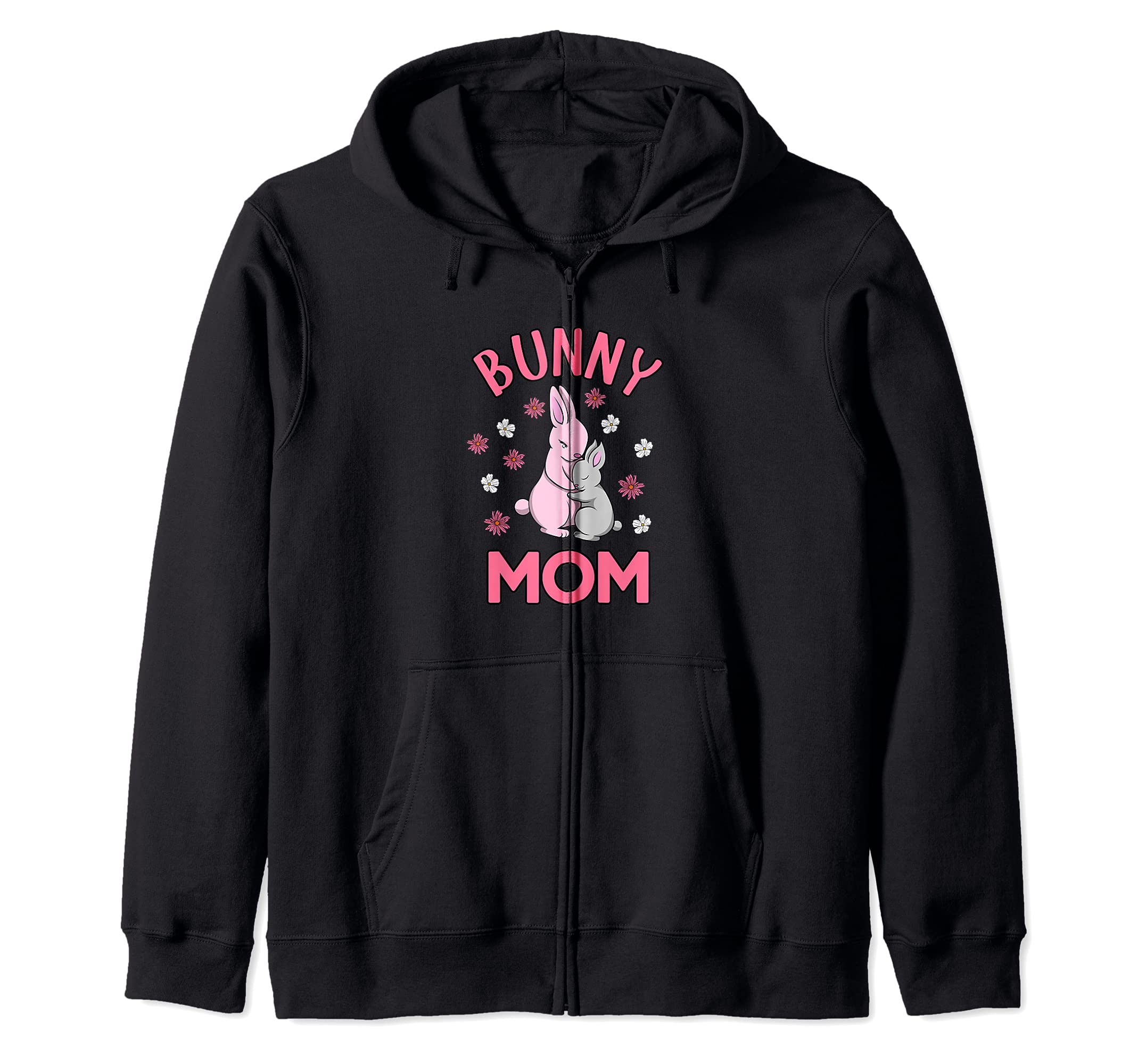 Cute Bunny Mom Rabbit Owner Pet Zip Hoodie
