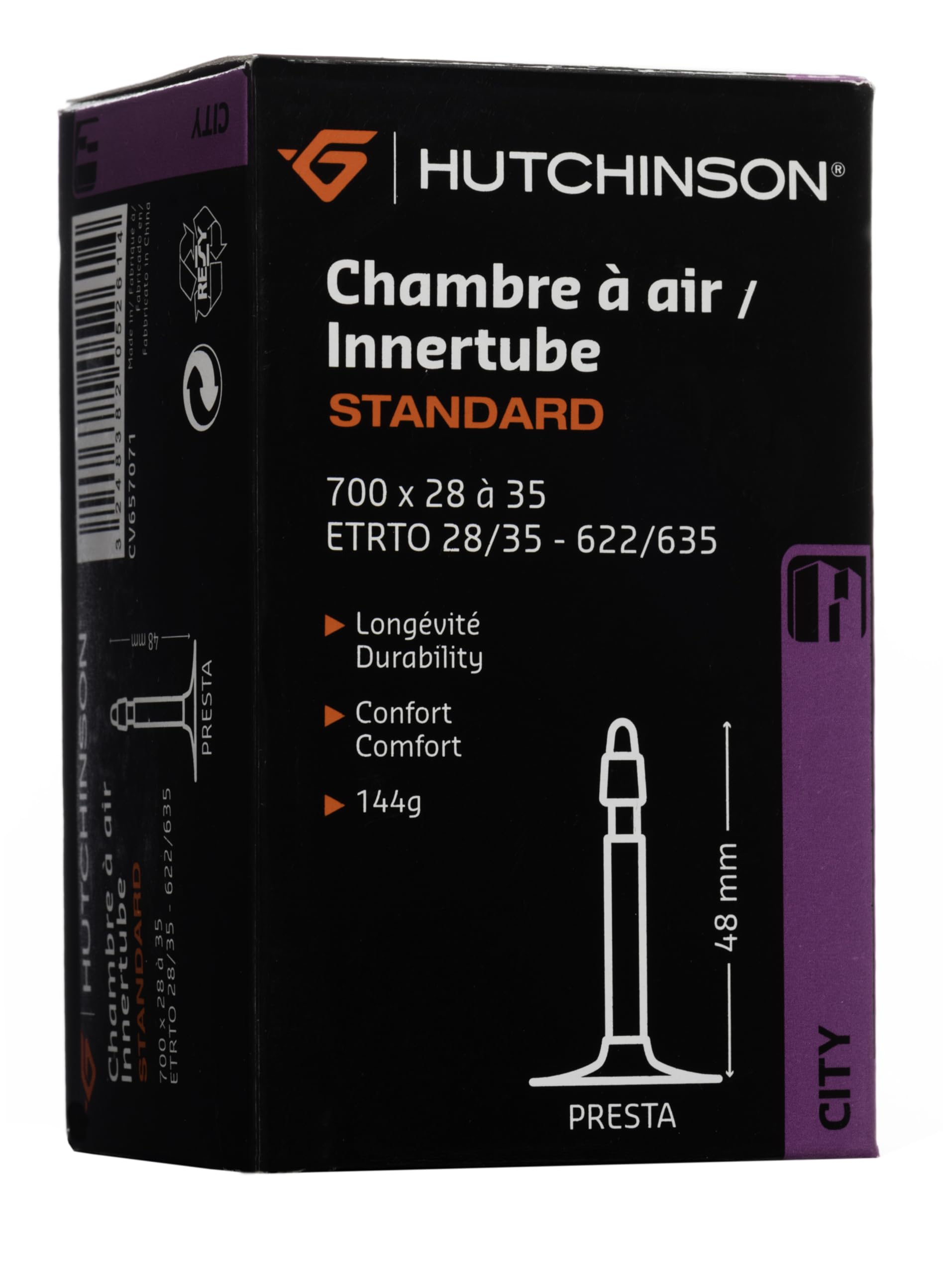 Hutchinson SNC Schlauch City/Trekking Standard Sv/48 Mm Tube Black talla_única