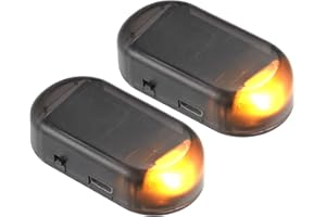 A ABSOPRO Universal Car Solar Power Simulated Dummy Alarm Car Security Anti-Theft LED Flashing Warning Light Fake Lamp with U