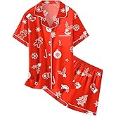 QZH.DUAO Girls Silk Pajamas Set Satin Button Down Sleepwear 2 Piece Pjs Nightwear Loungewear Gifts for Kids