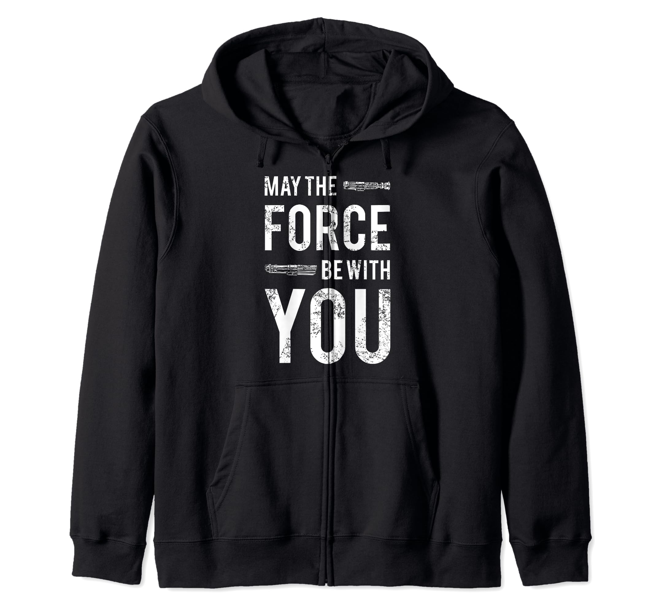 Star Wars Classic May The Force Be With You Lightsaber Logo Zip Hoodie