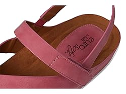 Eurosoft Women's Gianetta Flat Sandal, Pink, 7 Wide