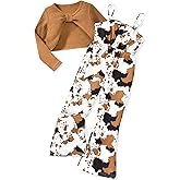 HIHA Girls Sleeveless Jumpsuits Outfit Long Sleeve Twist Front Tops Romper Clothes Set Size 4-12