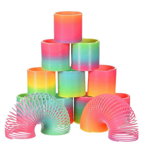 Bememo 12 Stück Regenbogenspirale Frühling Regenbogen Magie Frühling Bunte Magie Frühling Mini Gefärbt für Party Tasche Fülls