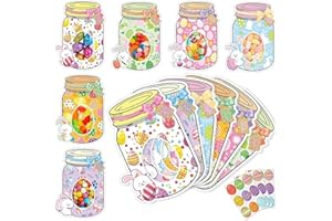 24/48 Easter with Adhesive Candy Bags Candy Jar Paper Card Easter Candys Holder Card Bunny Egg Designs for Celebrations, Spri