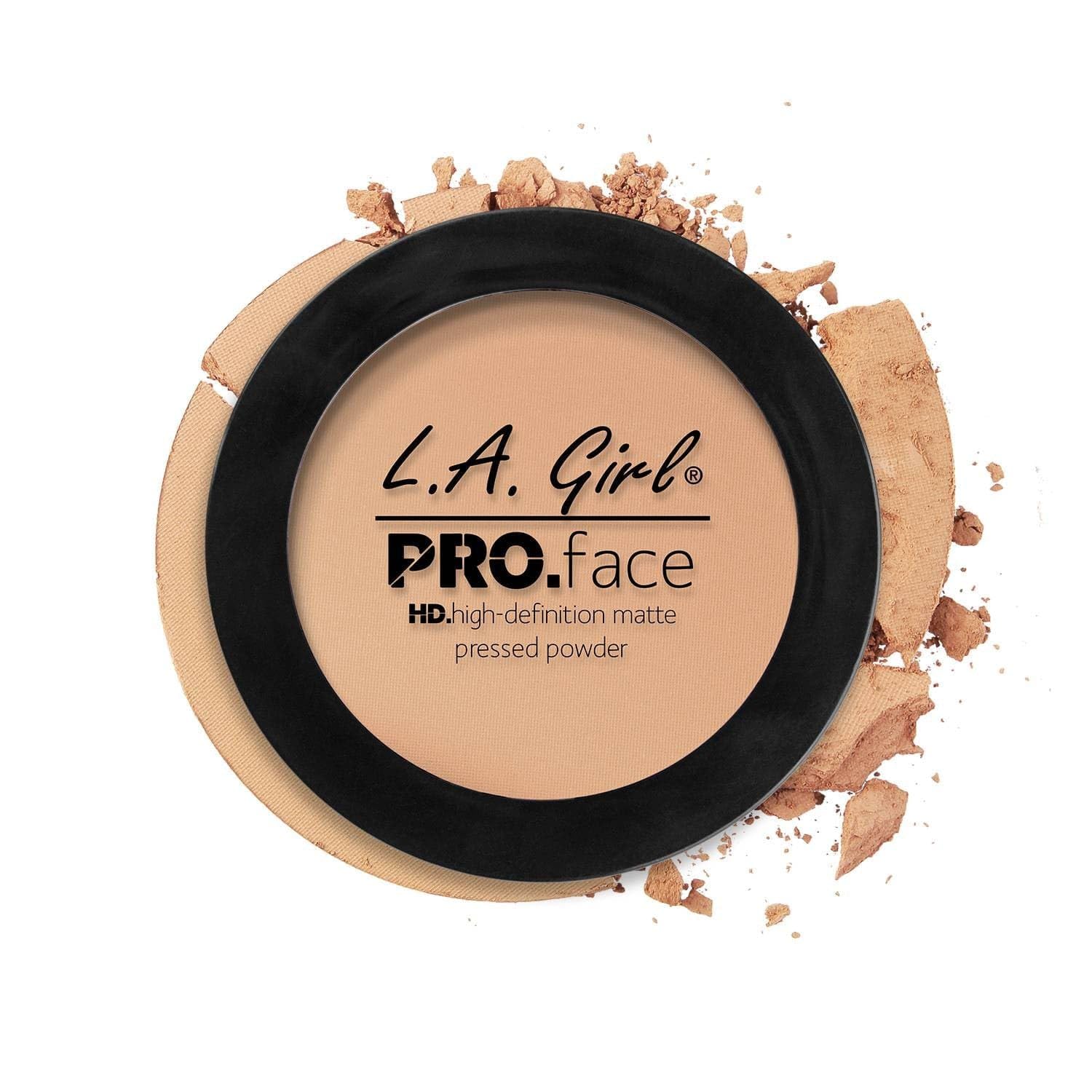L.A. Girl PRO.Face Matte Pressed Powder, Buff GPP606 - Flawless, Long Lasting Matte Finish with Sheer to Buildable Coverage & Oil Control - Vegan, Cruelty Free, Travel Compact with Mirror and Sponge