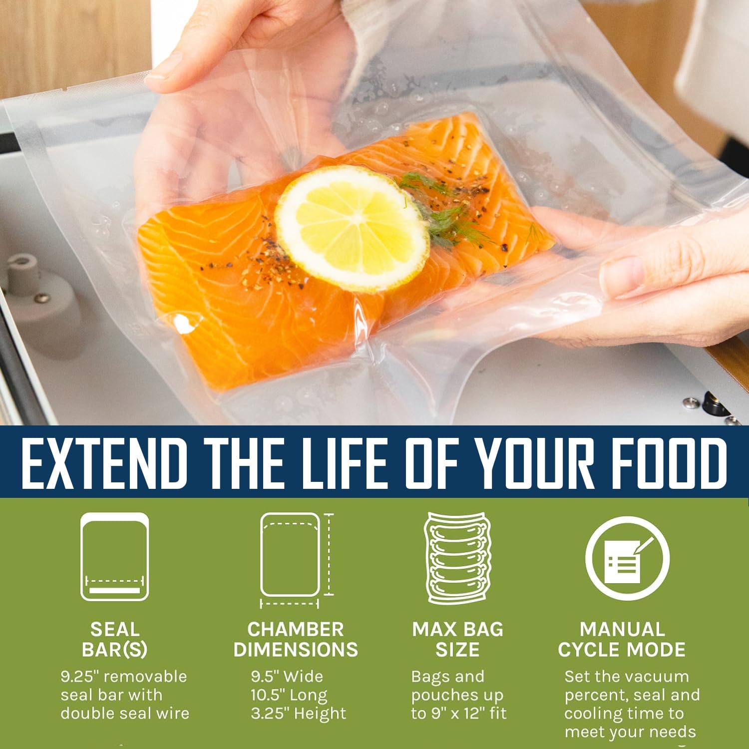 VacMaster VP95 Chamber Vacuum Sealer with Industrial Oil Pump. Great for Portioning, Meal Prep, Restaurants, Catering, Food Trucks, Sous Vide, Home. Great for Dry Goods, Liquids and Marinades.