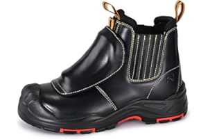 SAFETOE Welding Boots for Men Composite Toe Safety Boots with Metatarsal Protection Fire Resistant Welding Boot 300℃ Heat Res