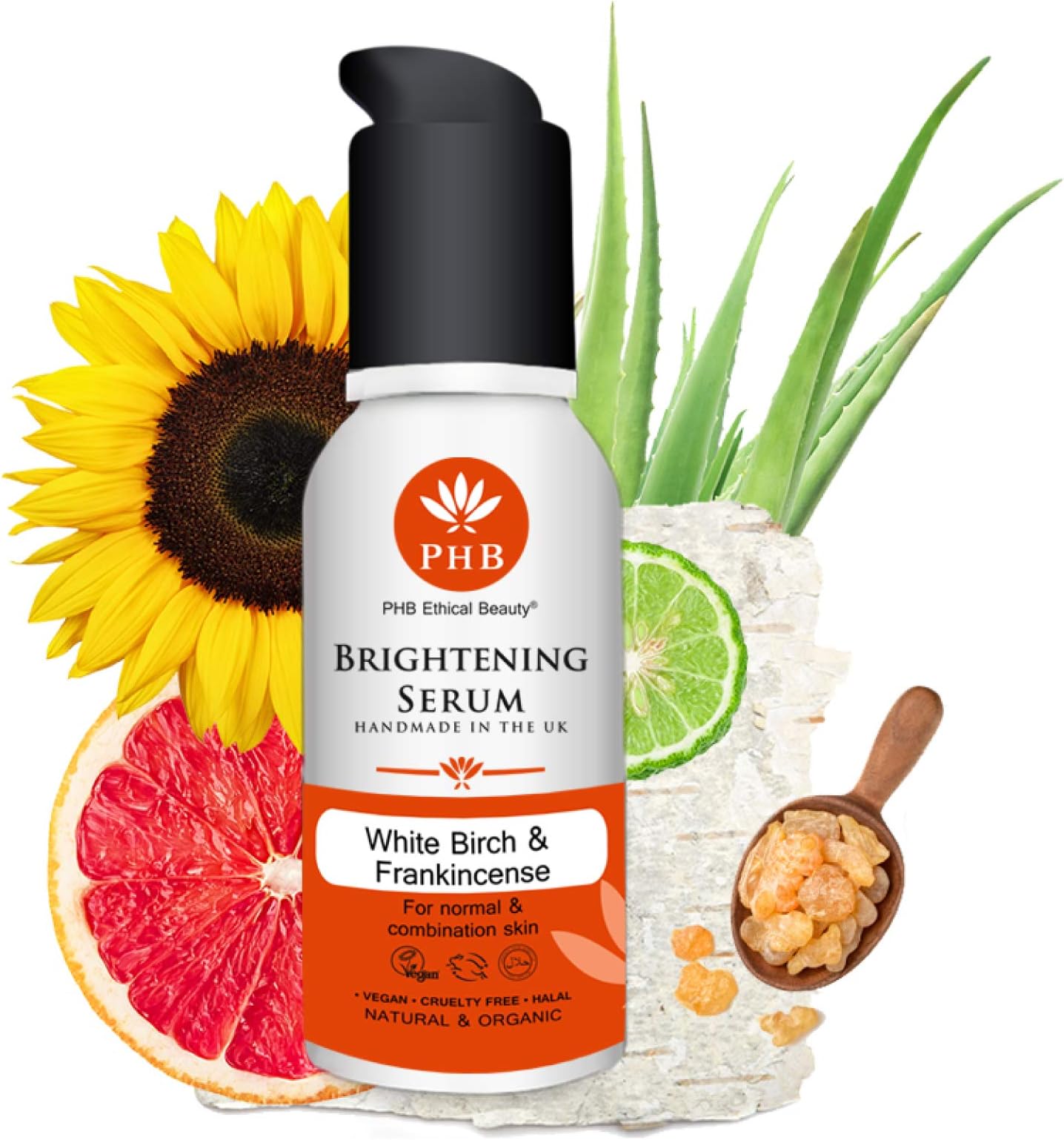 PHB's Natural and Organic Skin Whitening Serum Gel with Aloe Vera for Dark Spots on Face and Body. 1,7 Fl Oz
