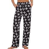 ccko Women’s Comfy Pajama Pants with Pockets, Stretch Drawstring Lounge Pants, Soft Casual Wide Leg Pjs Sleep Bottoms