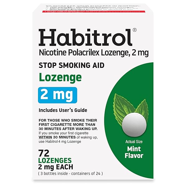 HABITROL NICOTINE LOZENGES – 2 MG, MINT FLAVOR, 72 COUNT – NICOTINE LOZENGE TO REDUCE CRAVINGS & HELP QUIT SMOKING