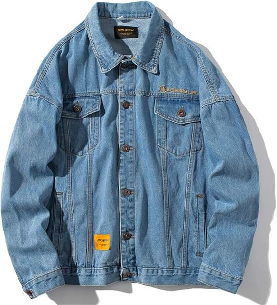 Amazon Zkkk デニム ジャケット ストリートファッション ブランド ヒップホップショート ジャケット 大きいサイズ メンズ デニムジャケット メンズ 春秋冬 メンズ カジュアル ジャケット ボタンコート ラペルジャケット バイク デニム ジャケット コート ジャケット 通販