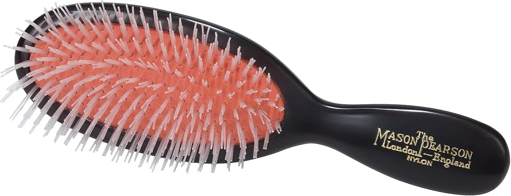 Mason Pearson N4 Nylon Pocket Hair Brush Dark Ruby for Normal Thick Long Hair