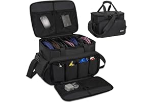 IBVIVIC Cable File Bag With Adjustable Dividers Dj Gig Bag for Cables, Cords,DJ Gear,Sound Instrument and Accessories 16L x 11W x 12H inch Black