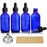 AOZITA 4 Pack, 2 oz Dropper Bottles with 1 Funnel