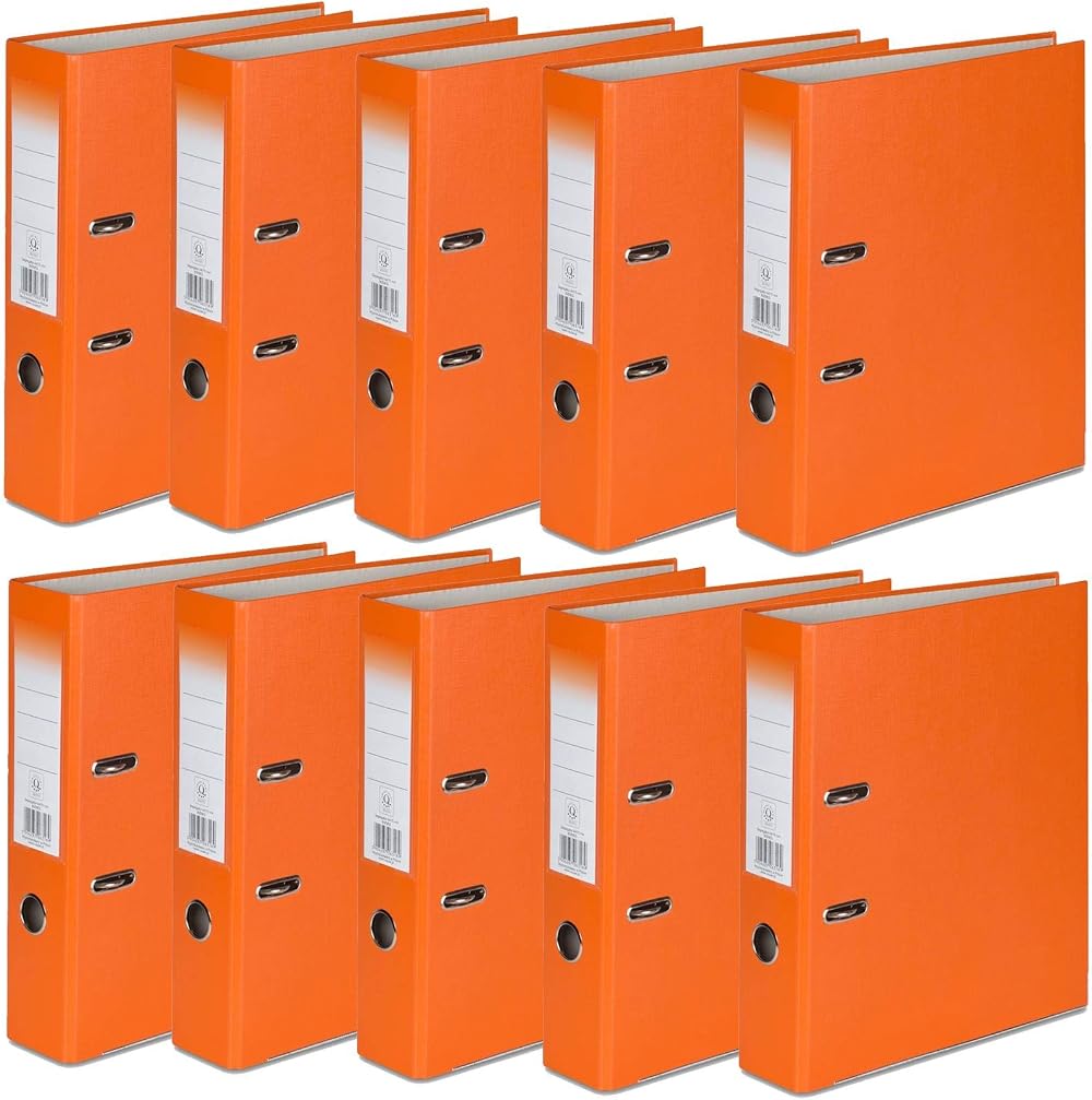 Office Centre 10 x Orange A4 Lever Arch Files 75mm Premium Binder 32cm High