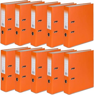 Office Centre 10 x Orange A4 Lever Arch Files 75mm Premium Binder 32cm High