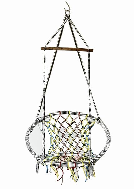 NOVICZ Hanging Swing Chair for Balcony Jhula for Kids Adults Home Indoor Outdoor Garden FRR-M-Multicolor 1 Year Warranty
