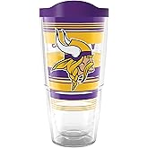 Tervis NFL Minnesota Vikings - Hype Stripes Made in USA Double Walled Insulated Tumbler Travel Cup Keeps Drinks Cold & Hot, 24oz, Classic