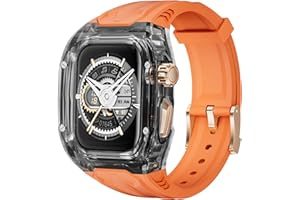 Delidigi Band with Case Compatible for Apple Watch 44mm 45mm, Men Women Rugged Case Protective Bumper Cover with TPU Strap for iWatch Series 9 8 SE2 7 6 SE 5 4