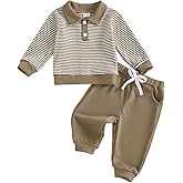 Baby Boy Toddler Fall Outfit Striped Sweatshirt Toddler Boy Winter Waffle Clothes 3 6 12 18 Months 2 3 T Pant Set