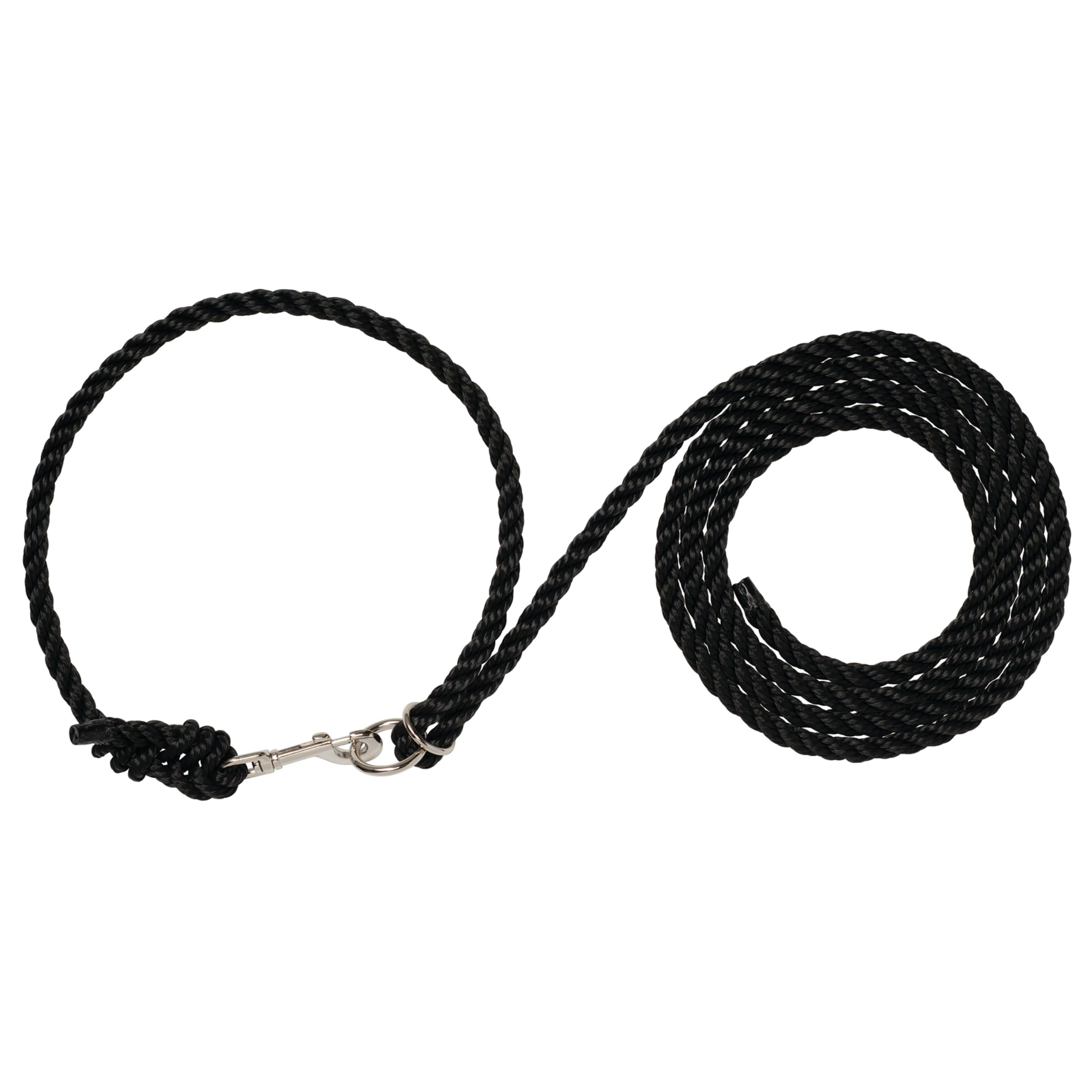 Weaver Livestock Adjustable Poly Neck Rope Cattle Halter, Modern Style Tying Cow Calf Halter, Livestock Handling Equipment for Showing, Black