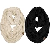 Funky Junque Infinity Scarf for Women &ndash; Oversized Chunky Cable Knit Warm Winter Women's Infinity Neck Scarves Circle Wrap