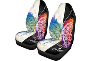 PEHEDE Car Seat Cover Ink Splash Butterfly Painting Front for Cars, Easy to Install Cover Set, Accessories Auto Trucks Van SUV,2 Packs
