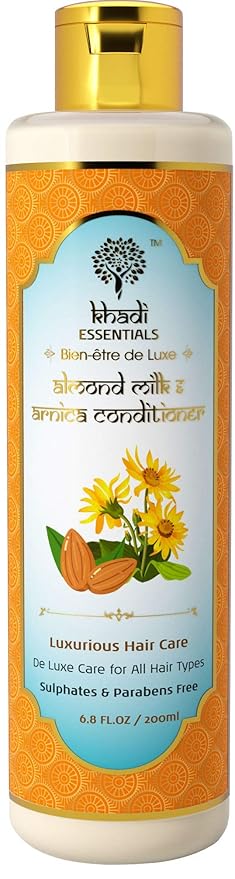 Khadi Essentials Luxurious Ayurvedic Almond Milk, Arnica, Amla, Brahmi, Shikaki & Vitamin C Anti Dandruff Hair Conditioner, 200ml Sulphates & Parabens Free
