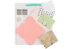 CYFUN DESIGN 3-in-1 Board for Envelopes Gift Boxes, All-in-on Scrapbook Envelope Scribe Board with Bone Folder for Handicrafts, Use with Cardstock or Favorite Paper, Gift Boxes, Birthday,Party