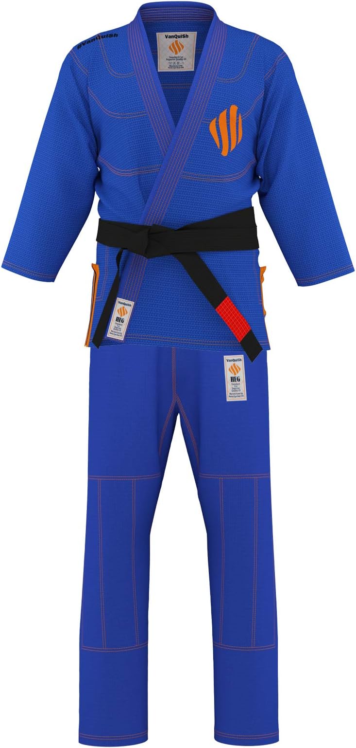 Brazilian Jiu Jitsu Suit of Hawks Eye Gear Ltd Vanquish BJJ Kimonos Pearl Weave Fabric Preshrunk BJJ Jiu Jitsu Gi with Free White Belt