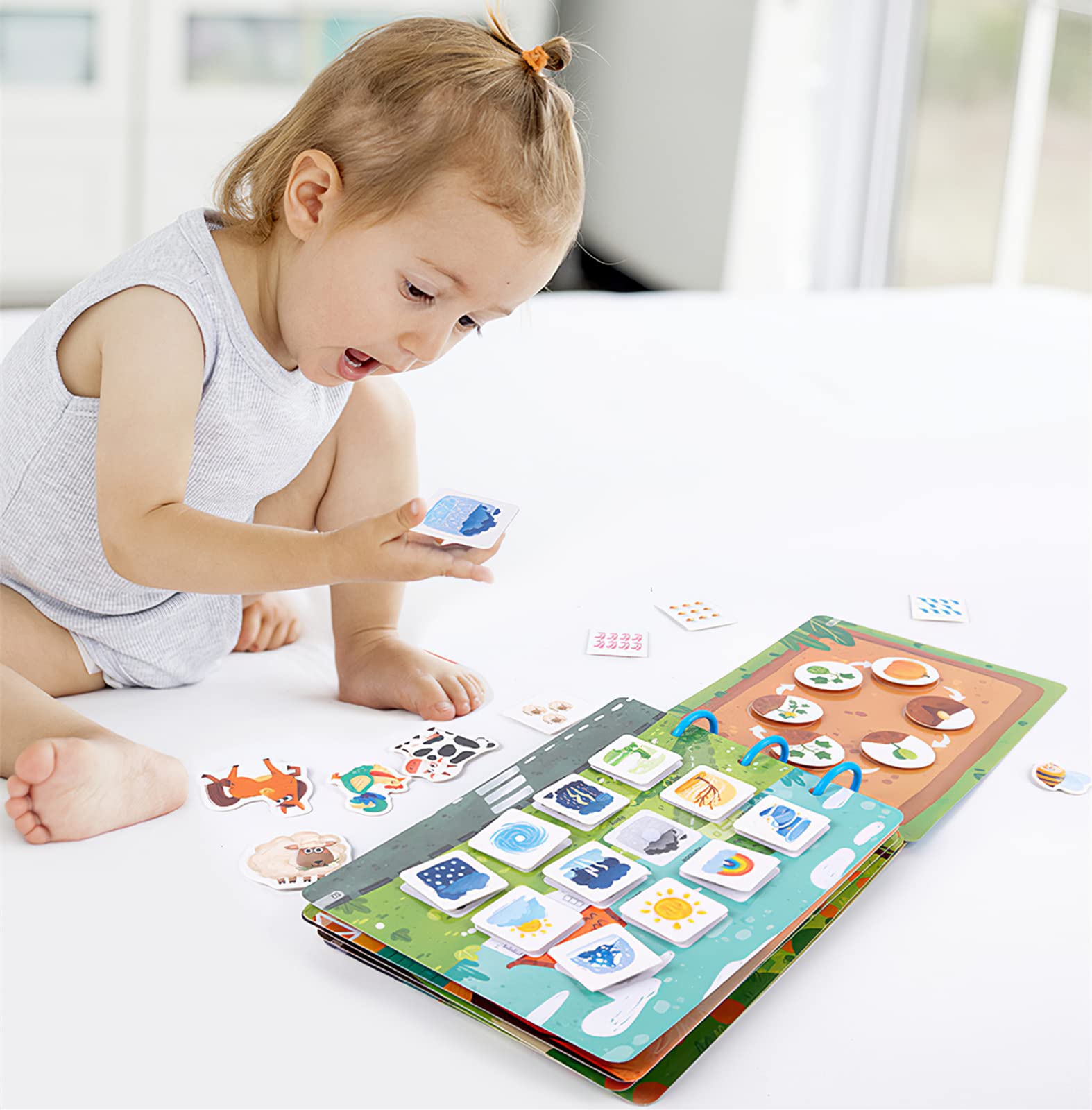 2 Pack DIY Montessori Busy Book for Toddlers, Montessori Quiet Book for Kids, Farm Dinosaur Preschool Learning Activities Learning & Education Toys
