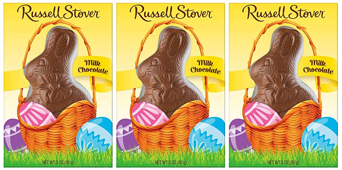 Russell Stovers Solid Milk Chocolate Bunny 3oz (3 Pack