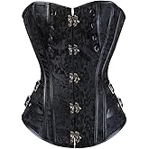 Grebrafan Steampunk Jacquard Viking Corset Bustier Top