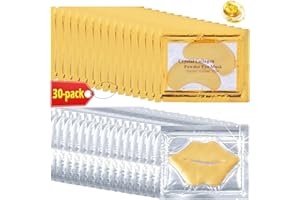 XIUXIXU 30PCS Lip Masks and Eye Masks,24K Gold Eye Patches for Puffy Eyes Dark Circles,Anti-Aging Collagen Gel Lip Sleeping Mask,Wedding Bridesmaid Gifts,Birthday Spa Gifts for Women,Bachelorette Party Favors