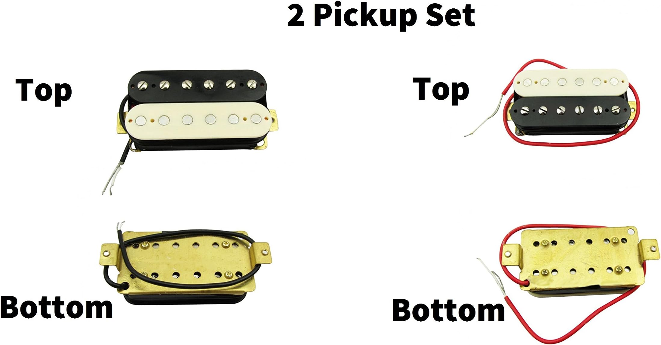 Les Paul Set Humbucker Pickup Gibson Guitar Neck Bridge Epi Cream Black Zebra