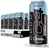 C4 Ultimate Sugar Free Energy Drink 16oz (Pack of 12) | Arctic Snow Cone | Pre Workout Performance Drink with No Artificial Colors or Dyes