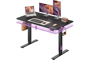 VASAGLE Standing Desk, 48x24 Inch Electric Adjustable Desk, 30-Min Assembly | Home Office Computer Desk, Gaming Desk with Sed