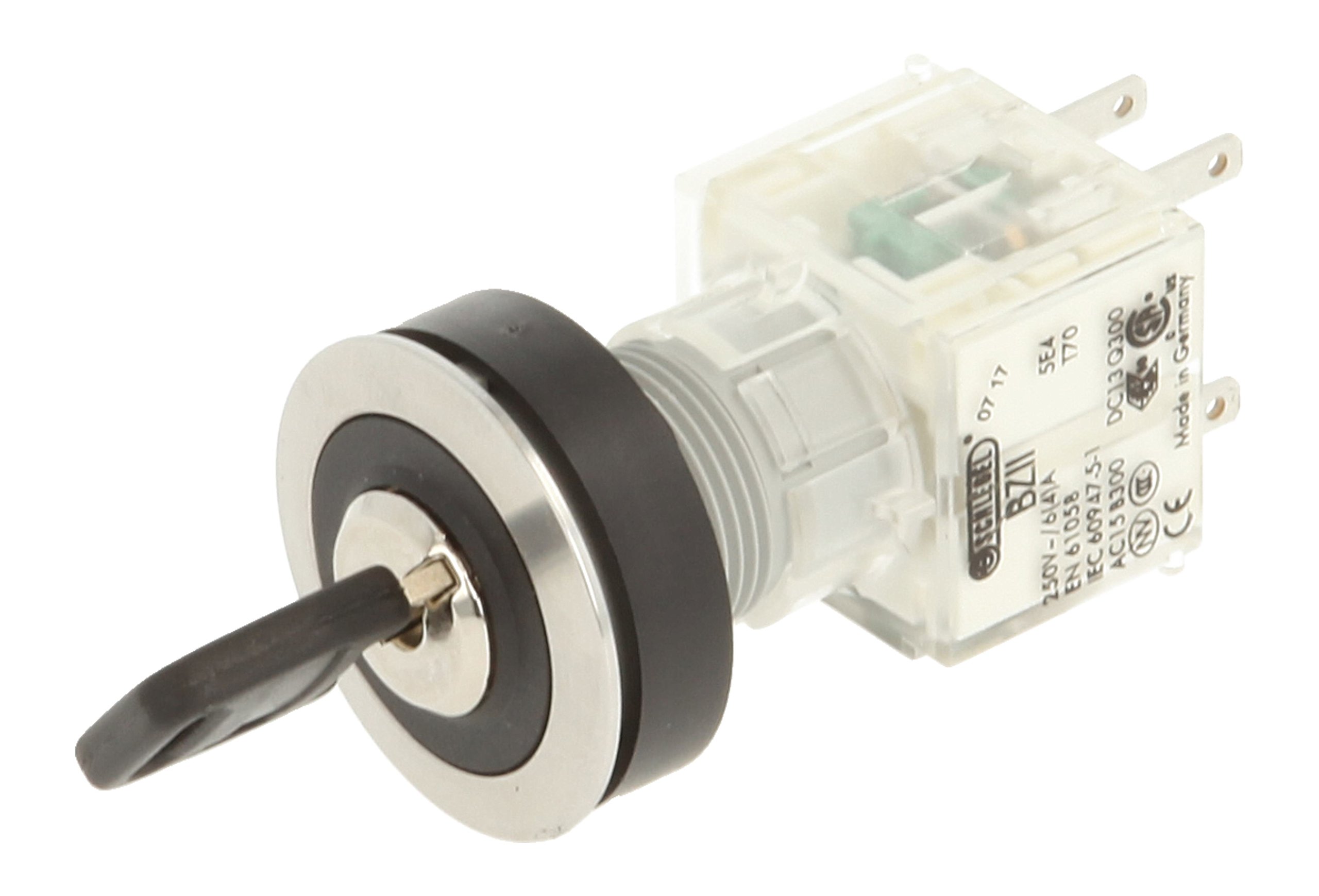 Schlegel 23.001.498 Key Switch Stainless Steel Locking 2 Positions 11-13 o'clock, Push Contact Sensor 1 Opener / 1 NO Contact