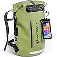Earth Pak Waterproof Backpack - Heavy Duty Hiking Backpack - Roll-Top Closure Bag - Cushioned Dry Bag Waterproof Phone Case